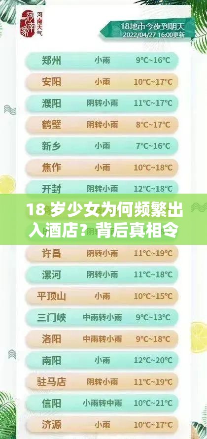 18 岁少女为何频繁出入酒店？背后真相令人震惊